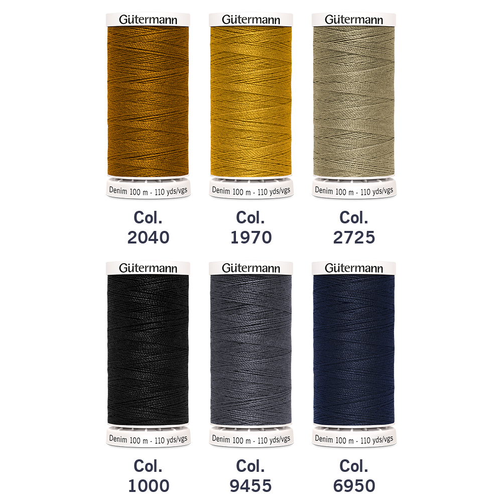 Set de hilo Gütermann Denim para Mezclilla 6 carretes 100mts